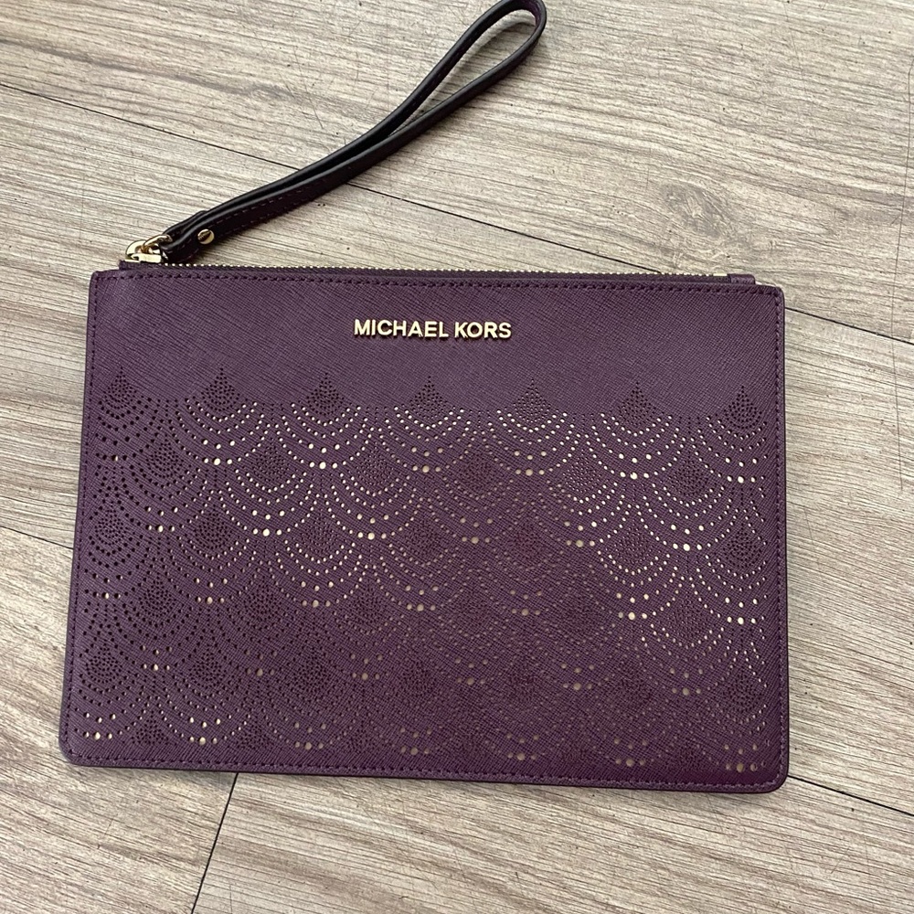 Michael Kors Purple Large Wristlet